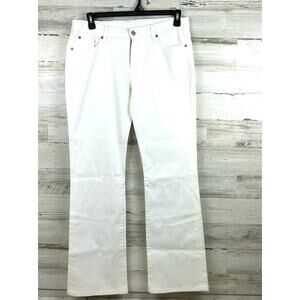 7 For All Mankind Womens 32 White Cotton Blend Wide Leg Denim Jeans NEW